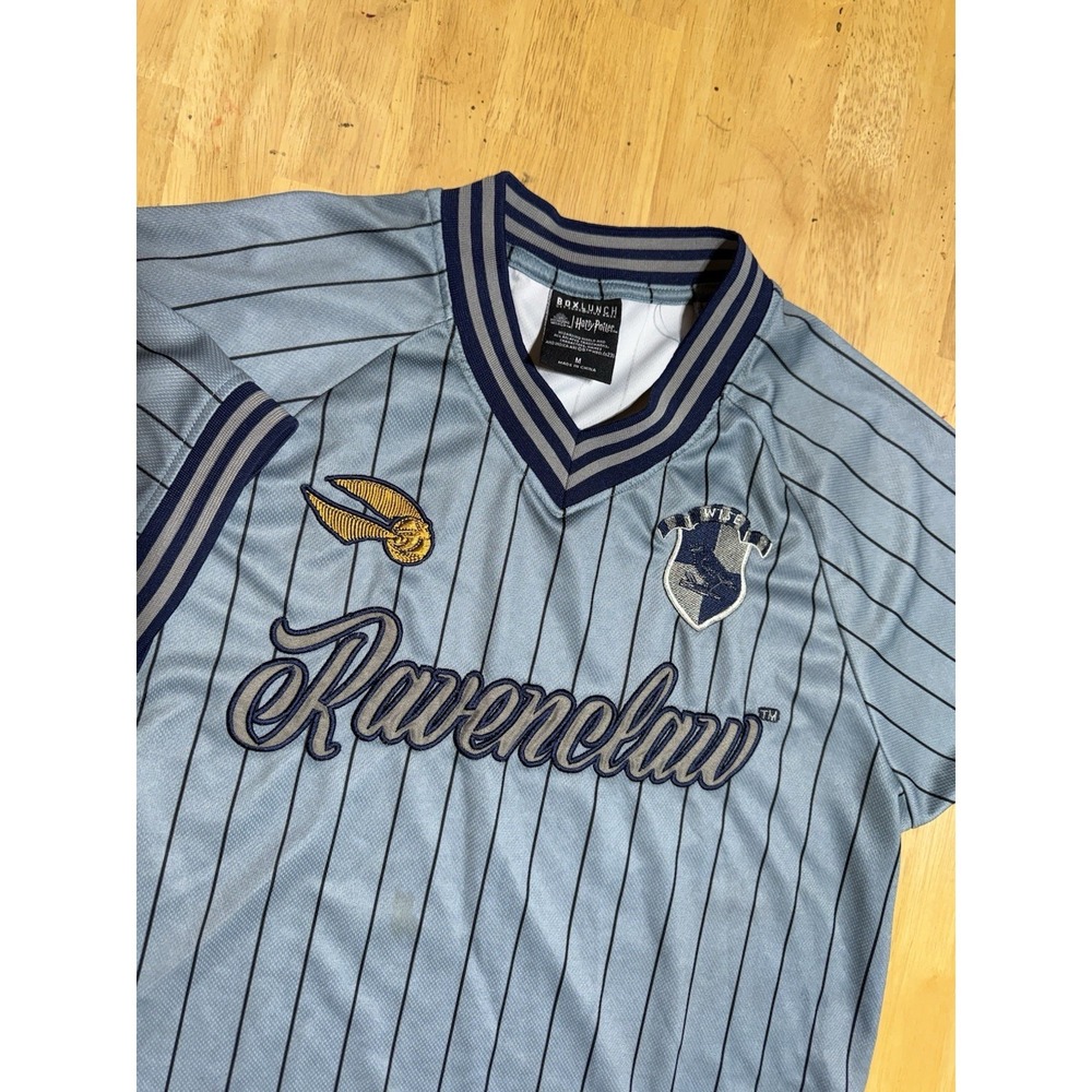 BoxLunch Harry Potter Ravenclaw Baseball Jersey Mens M Blue Pinstripe Wizarding